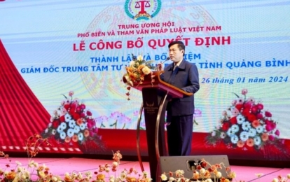 Công bố Quyết định bổ nhiệm Giám đốc Trung tâm Tư vấn Pháp luật tỉnh Quảng Bình
