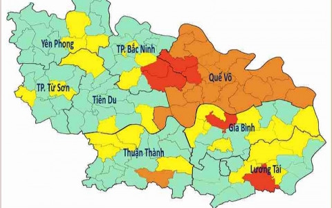 Dịch COVID-19 ở Bắc Ninh: 26 xã phường đang thuộc vùng CAM và ĐỎ