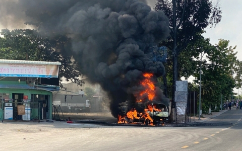 Khen ngợi tài xế dũng cảm lái chiếc xe bồn phát nổ đang bốc cháy rời khỏi cây xăng