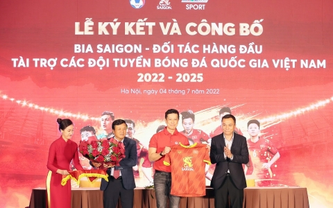 Bia Saigon trở thành đối tác hàng đầu - tài trợ cho Đội tuyển bóng đá Quốc gia Việt Nam trong 3 năm