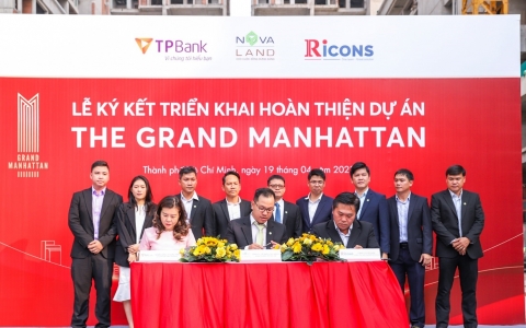 Novaland, TPbank và Ricons ký kết hợp tác triển khai hoàn thiện dự án The Grand Manhattan, thắp sáng niềm tin về sự hồi phục của thị trường bất động sản trong năm 2023