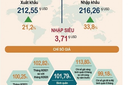 Kinh tế Việt Nam 8 tháng đầu năm qua những con số