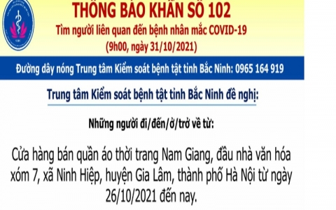 Bắc Ninh thông báo khẩn tìm người liên quan đến cửa hàng thời trang tại Hà Nội