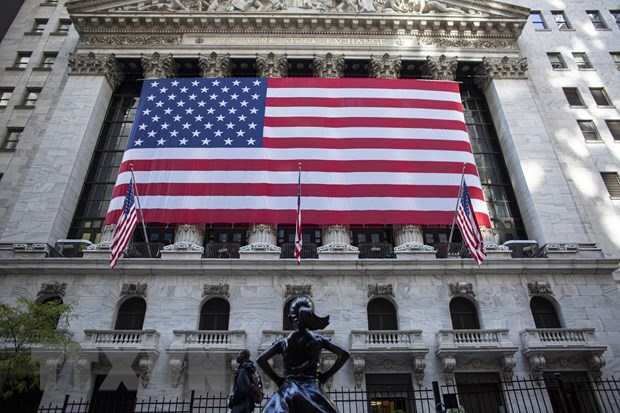 Tòa nhà thị trường chứng khoán Mỹ ở New York. (Ảnh: AFP/TTXVN)