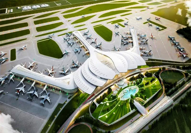 Mô hình thiết kế kiến trúc sân bay Long Thành trong tương lai.