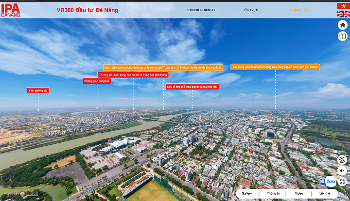 Phiên bản thử nghiệm Bản đồ số về các dự án kêu gọi đầu tư vào Thành phố Đà Nẵng.