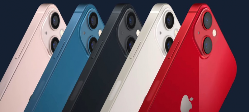 iPhone 13 và iPhone 13 mini có 5 màu bao gồm: hồng, xanh, bóng đêm, ánh sao và đỏ