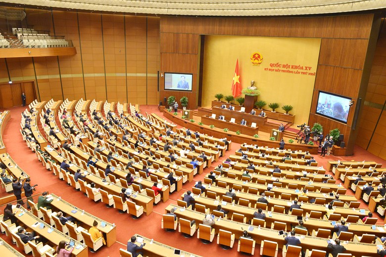 Toàn cảnh phiên họp Quốc hội tại Hội trường Diên Hồng