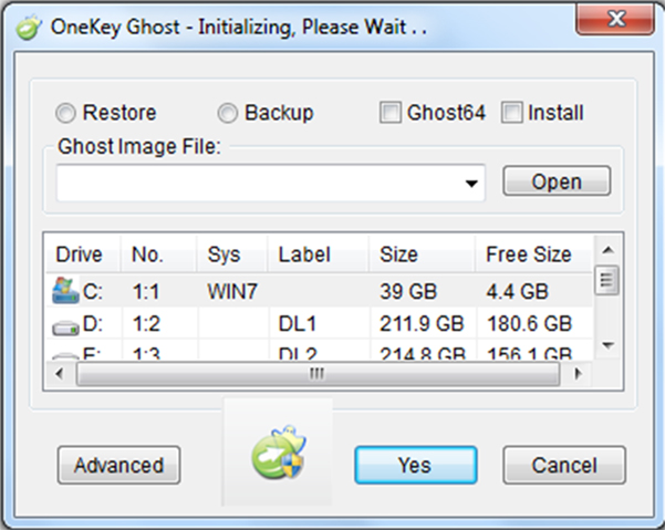 Tải, download Onekey Ghost - Phần mềm hỗ trợ người dùng tạo file ghost sao lưu và phục hồi
