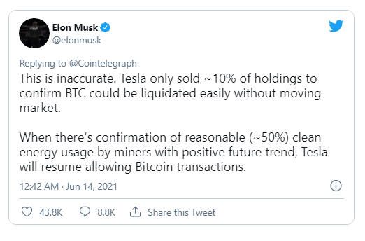 Elon Musk viết trên Twitter