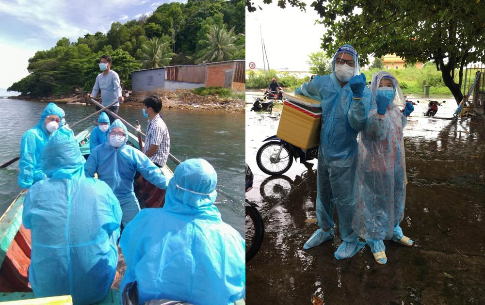 10x Kiên Giang làm tình nguyện viên, vượt mưa bão lấy mẫu xét nghiệm cho bà con trên đảo