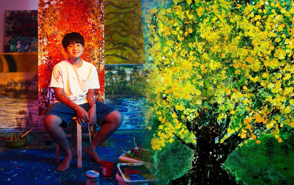 Thần đồng hội họa Xèo Chu: 14 tuổi mở phòng tranh, đấu giá tranh NFT thu 500 triệu làm từ thiện
