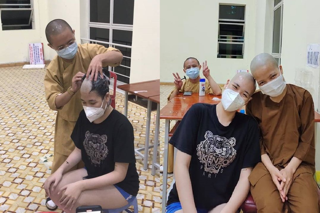 Chuyện 4 nữ tình nguyện viên cạo đầu, vào bệnh viện dã chiến chăm F0