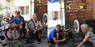 Ngọt ngào tình yêu thời 'ông bà anh' của vợ chồng U90 sửa xe ở Quảng Trị