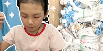 Cô bé 9 tuổi thức đêm may 500 chiếc 'tai giả' gửi tới y bác sĩ tuyến đầu ở Bắc Giang