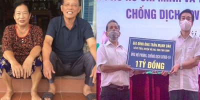 Vợ chồng nông dân quê Thái Bình ủng hộ 1 tỷ đồng chống dịch: 'Giúp được bà con là mừng rồi'