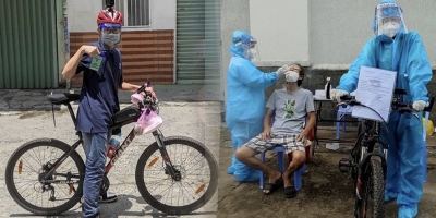 Kỉ niệm đáng nhớ của chàng trai 17 tuổi đạp xe hàng chục km đi tình nguyện chống dịch