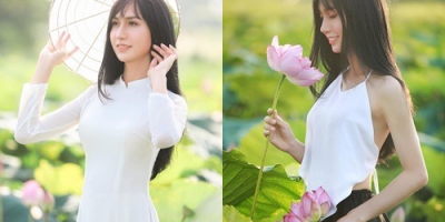 Lynk Lee gây chú ý khi khoe loạt ảnh mặc yếm, áo dài thả dáng bên hoa sen