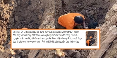 Thực hư thông tin đang đào đường thì phát hiện 1 người 'dưới lòng đất' ở Hà Nội