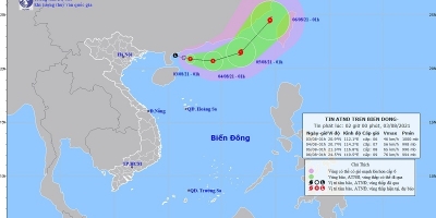 Dự báo đường đi và vùng ảnh hưởng của áp thấp nhiệt đới mới hình thành trên biển Đông