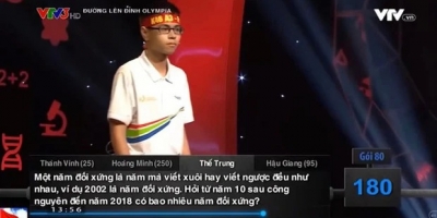 Câu hỏi Olympia mà 99% trả lời sai bét: Tìm năm đối xứng mà viết xuôi hay ngược đều như nhau?