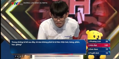 Câu hỏi Olympia chỉ người 10 điểm tiếng Việt mới giải được: Bút, bảng, phấn, học, giảng, từ nào đúng?