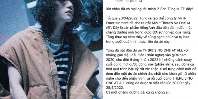 Sơn Tùng M-TP xin lỗi, khẳng định luôn cầu thị, lắng nghe và chủ động ngừng phát hành MV
