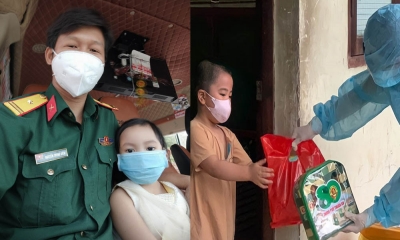 Xót cảnh trẻ mồ côi vì COVID-19, thiếu tá nhận làm cha đỡ đầu chăm nuôi em nhỏ