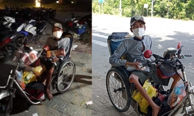 Chàng trai khuyết tật đi xe lăn vượt 500km từ TP Hồ Chí Minh về Phú Yên tránh dịch