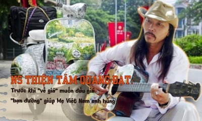 Quang Đạt - nghệ sĩ thiện tâm 7 lần độc hành xuyên Việt làm từ thiện, tuổi xế chiều muốn đấu giá Vespa cổ để giúp Mẹ VNAH