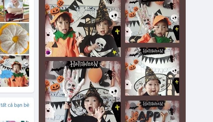 Hình ảnh học sinh mầm non “vui” với lễ hội Halloween được một cô giáo của một trường mầm non ở Gia Lai đăng lên “quảng bá” trên mạng xã hội Facebook. ẢNH CHỤP MÀN HÌNH FACEBOOK le-hoi-halloween-5-3412