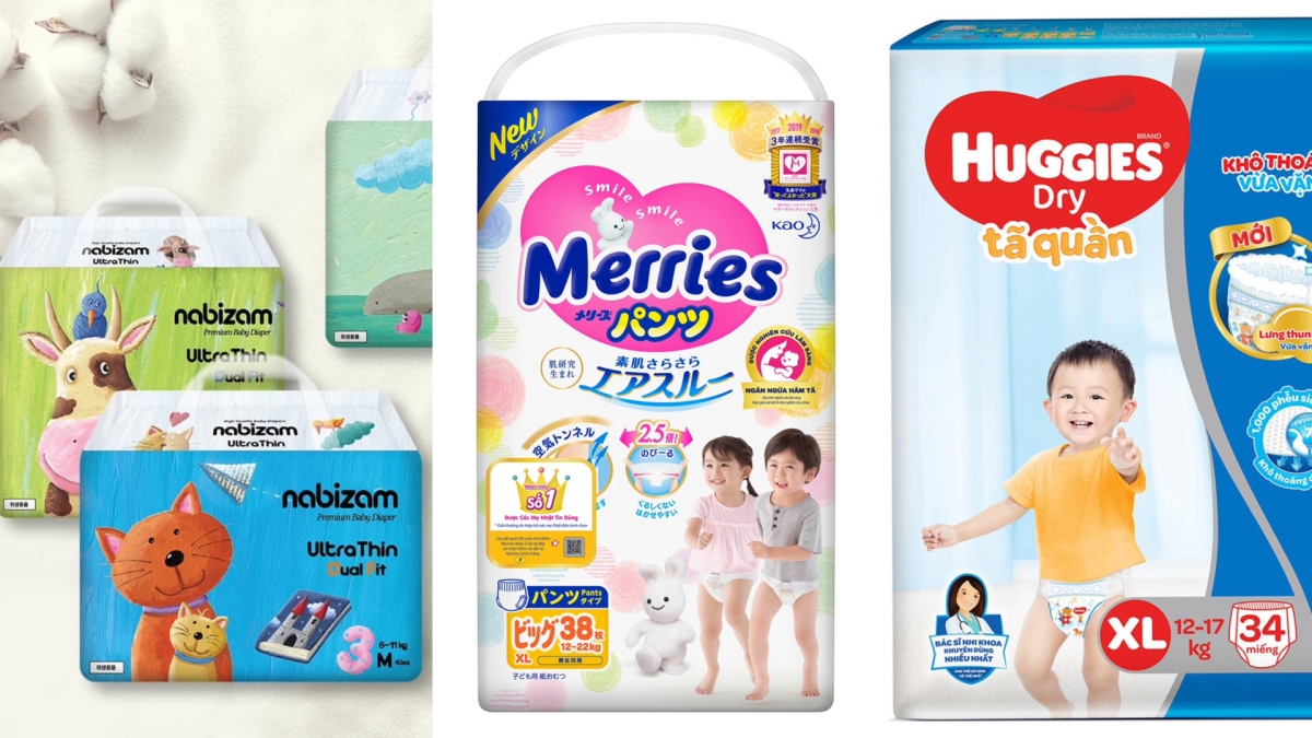 Review Merries, Huggies, Nabizam: Bỉm nào khô thoáng, mỏng?