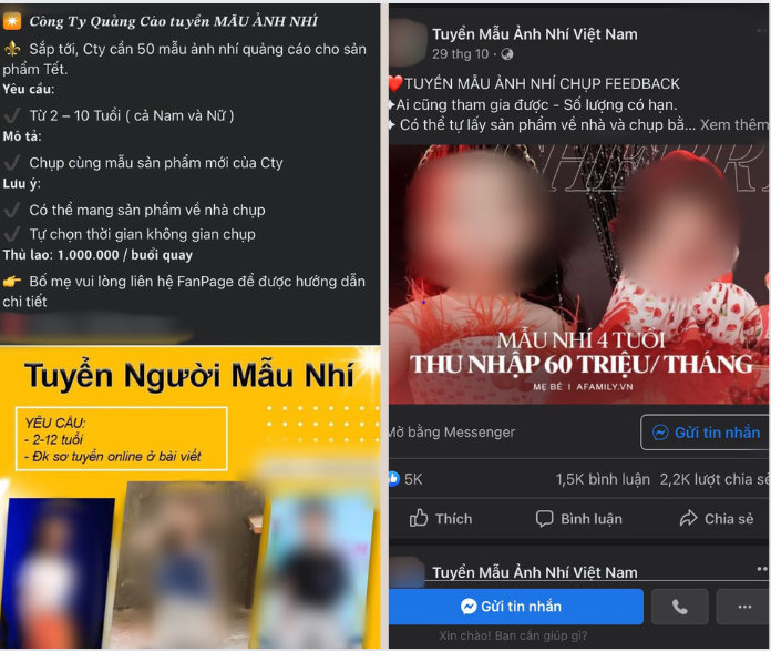 Sập bẫy chiêu trò lừa đảo ‘tuyển mẫu nhí’, phụ huynh mất hàng trăm triệu đồng