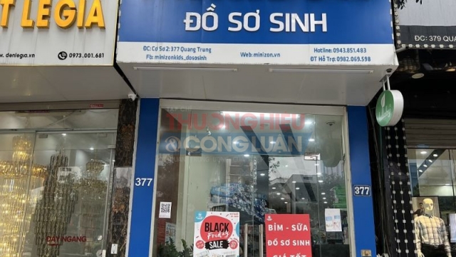 Hệ thống cửa hàng mẹ và bé Minizon Kids Hà Nội bày bán hàng hoá nước ngoài không tem nhãn phụ Tiếng Việt