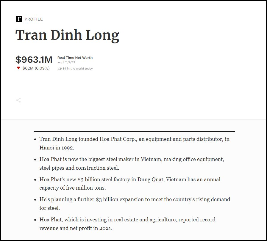 Tỷ phú đô la Trần Đình Long