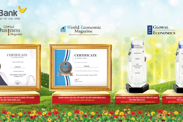 HDBank 'thắng lớn' 4 giải thưởng quốc tế về chất lượng dịch vụ